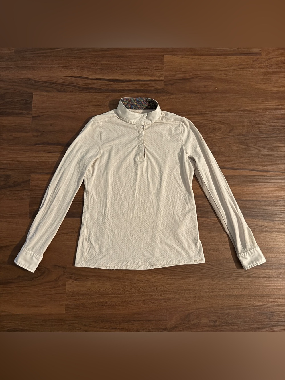 Child’s XL White Dover Long Sleeve Horseback Riding Show Shirt. Good Condition.